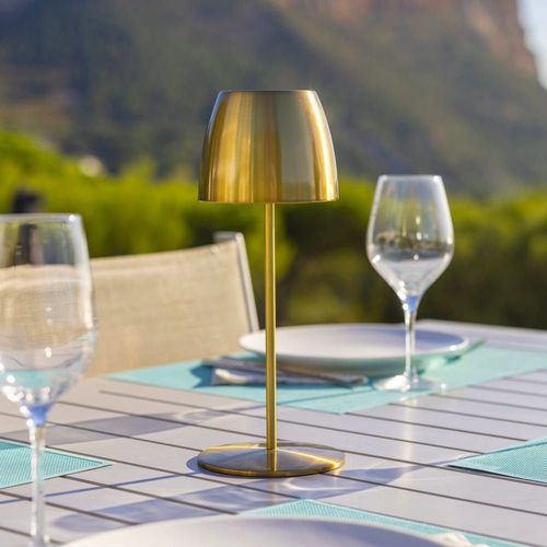 Lampe De Table Sans Fil Aluminium Doré H30cm