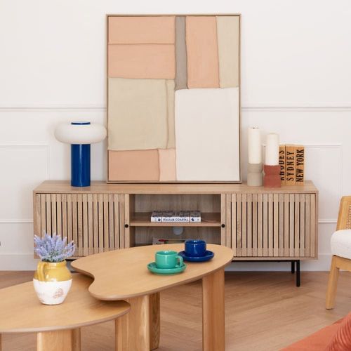 Meuble Tv 2 Portes Couleur Chêne 160 Cm