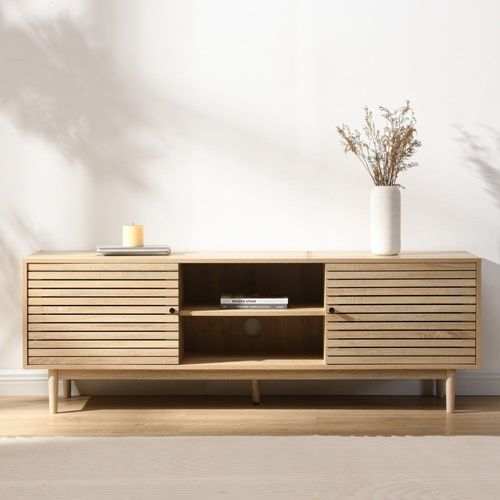 Meuble Tv 2 Portes Couleur Chêne 160 Cm