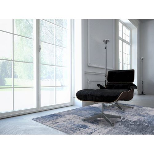 Tapis Design Finition Couture Anglaise Bleu 200 X 290