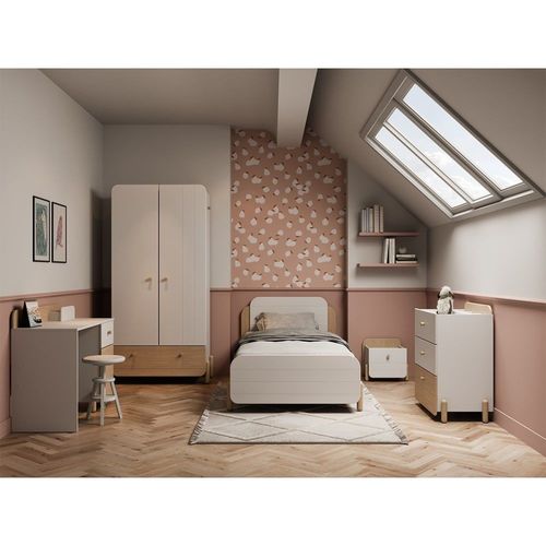 Bureau 1 Tiroir Et 1 Porte Ouvrante L103,4 Cm - Blanc