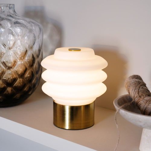 Lampe À Poser En Verre Laiton Rechargeable