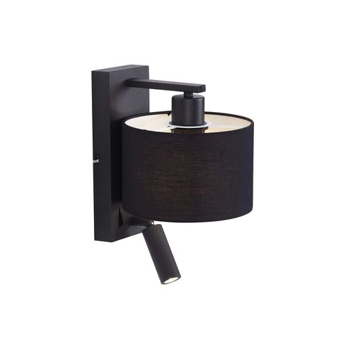Applique Ronde Noire Moderne Avec Liseuse