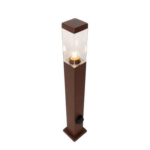 Lampadaire Extérieure Brun Rouille 80 Cm Avec Prise Ip44