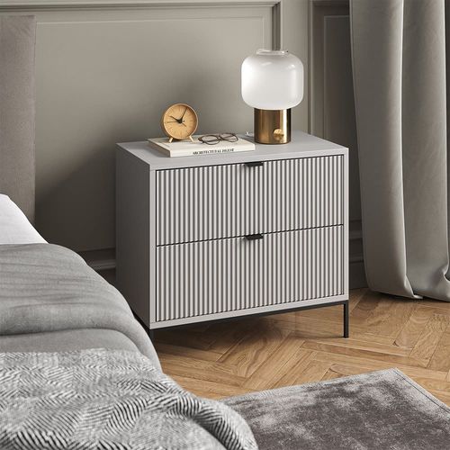 Table De Chevet, Gris 66 X 60cm