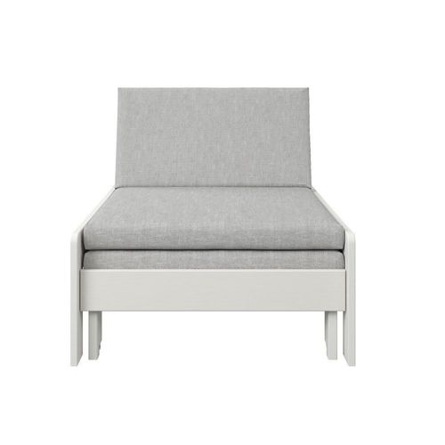 Fauteuil Convertible En Lit Avec Coussins En Pin Blanc 75x190