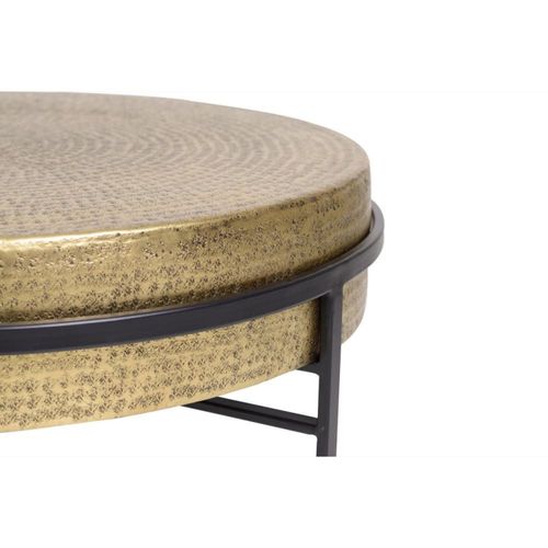 Table Basse Avec Plateau En Bronze Et Pieds En Métal Noir