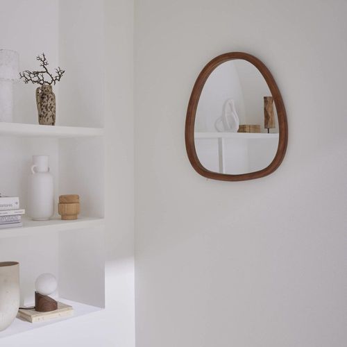 Miroir organique en sapin couleur noyer 55 cm