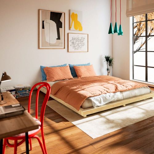 Lit Design En Bois 140x200cm - Bois Clair
