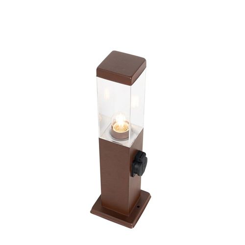 Lampadaire Extérieure Brun Rouille 45 Cm Avec Prise Ip44