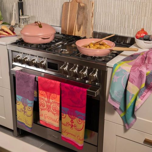 Torchon Pur Coton Rose 56x77 Cm