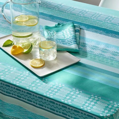 Nappe Pur Coton Bleu 155x260 Cm