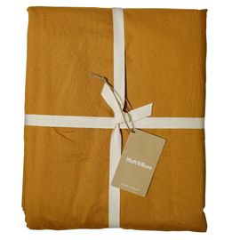 Parure de lit unie en coton lavé Caramel 260x240+2x65x65cm