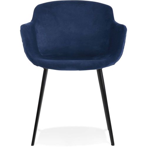 Fauteuil Tissu Bleu H. Assise 45 Cm Rembourré