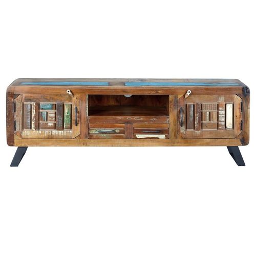 Meuble Tv Exclusif En Bois Recyclé Multicolore