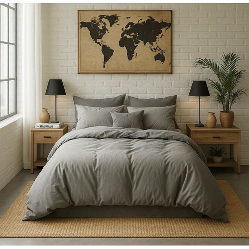Taie D'oreiller Percale De Coton Gris Perle 65x65 Cm