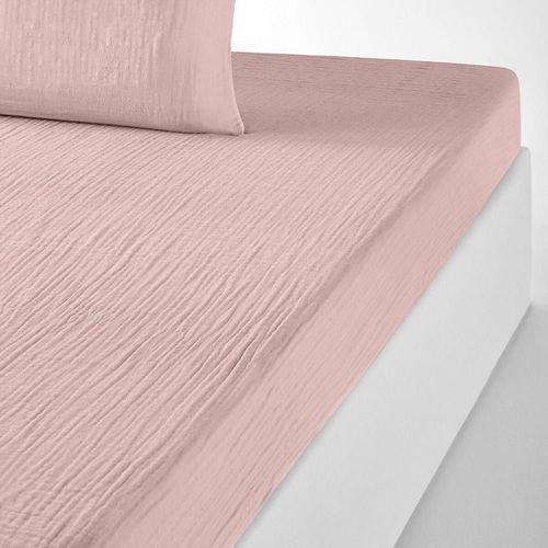 Drap Housse Gaze De Coton Rose Lotus 180x200 Cm
