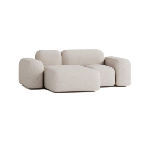 Canapé D'angle Modulable 2 Places Tissu Beige