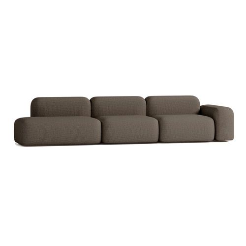 Canapé Modulable 5 Places Tissu Marron