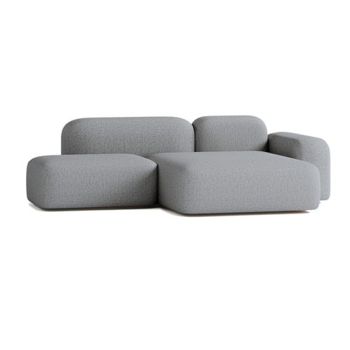Canapé D'angle Modulable 3 Places Tissu Gris Foncé