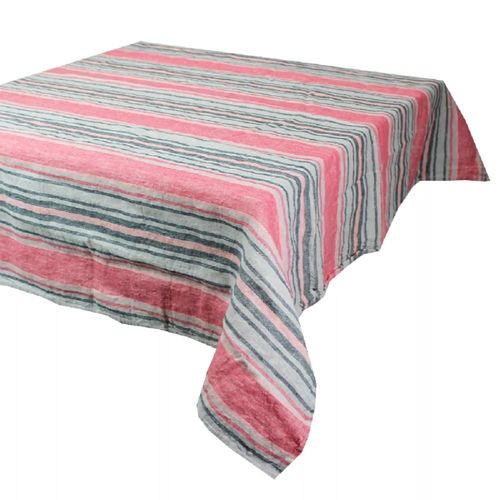 Nappe Carrée Lavé Pur Lin Rose 115x115 Cm