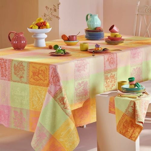 Nappe Carrée Pur Coton Multicolore 180x180 Cm
