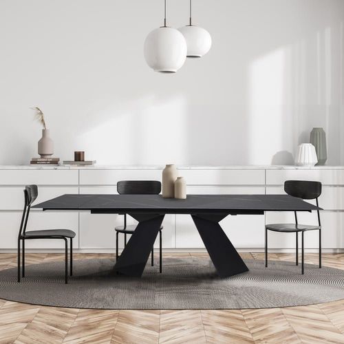 Table À Manger Extensible Anthracite 6 À 10 Personnes L160/240