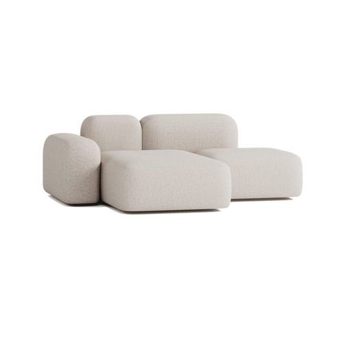 Canapé D'angle Modulable 2 Places Tissu Beige