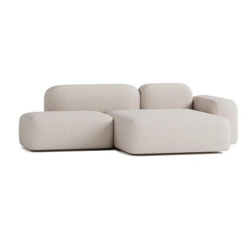 Canapé D'angle Modulable 3 Places Tissu Beige