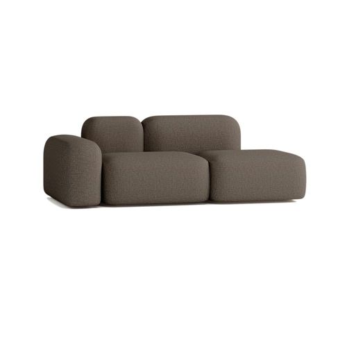 Canapé Modulable 2 Places Tissu Marron