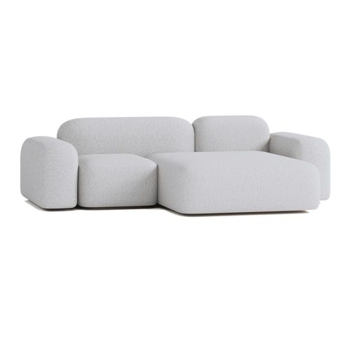Canapé D'angle Modulable 3 Places Tissu Gris Clair