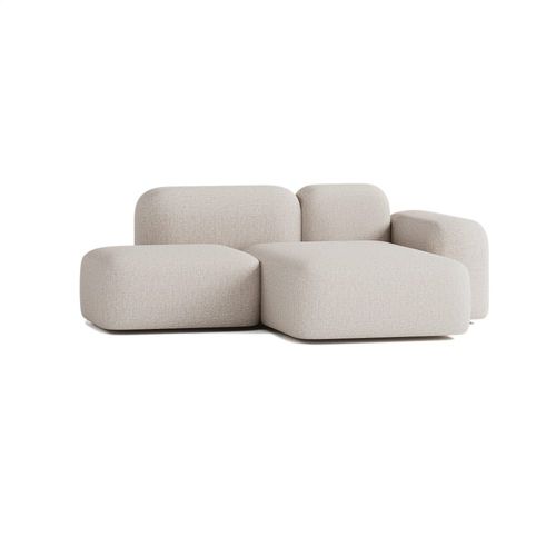 Canapé D'angle Modulable 2 Places Tissu Beige