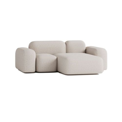 Canapé D'angle Modulable 2 Places Tissu Beige
