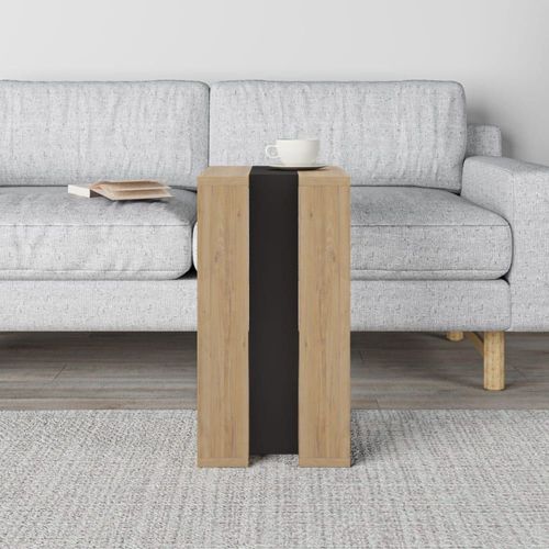 Bout De Canapé - H57 Cm - Effet Chêne Et Gris