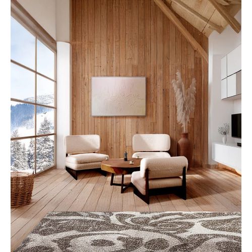 Fauteuil En Bois Et Laine Bicolore
