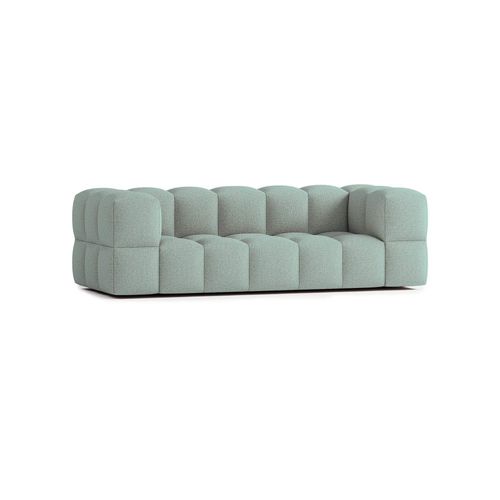Canapé Droit 4 Places En Tissu Bouclette Vert Clair