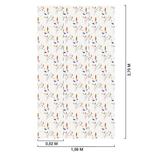 Papier peint symbolique floral 156x270 cm