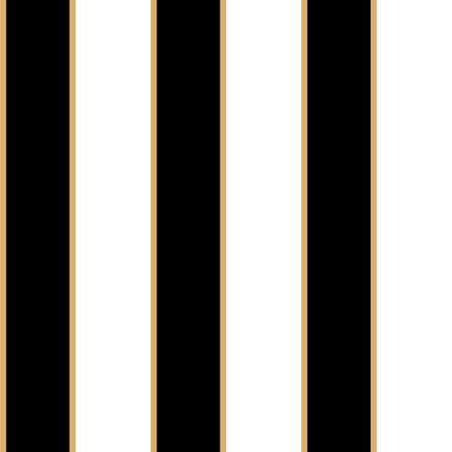 Papier peint rayures noir dorés 52x1000 cm