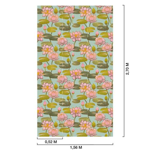 Papier peint fleurs de lotus 156x270 cm