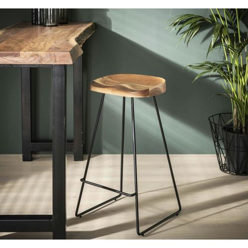 Tabouret De Bar Avec Assise Ergonomique En Acacia Massif