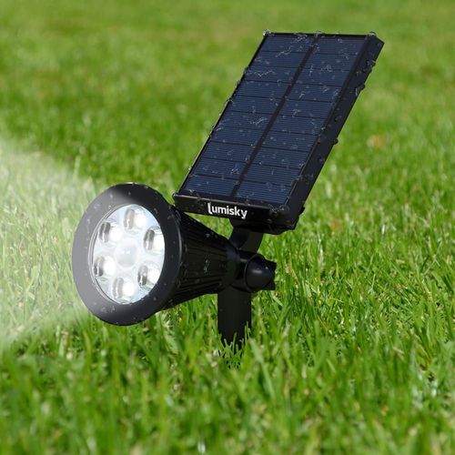 Lot De 4 Spots Solaires Projecteurs Plastique Noir 100lm