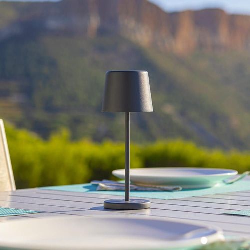 Mini Lampe De Table Aluminium Gris Anthracite H22cm