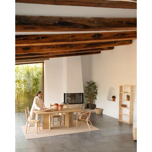 Table À Manger En Bois De Sapin Marron Clair 160x75cm