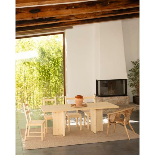 Table À Manger En Bois De Sapin Beige 180x75cm