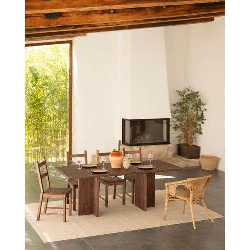 Table À Manger En Bois De Sapin Marron Foncé 180x75cm