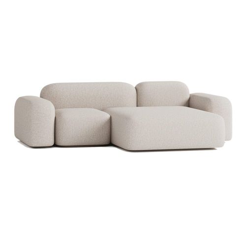 Canapé D'angle Modulable 3 Places Tissu Beige