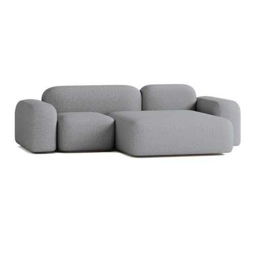 Canapé D'angle Modulable 3 Places Tissu Gris Foncé