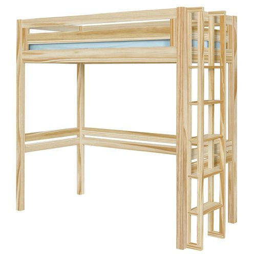 Lit Mezzanine 2 Places Bois Massif 120x190 Cm