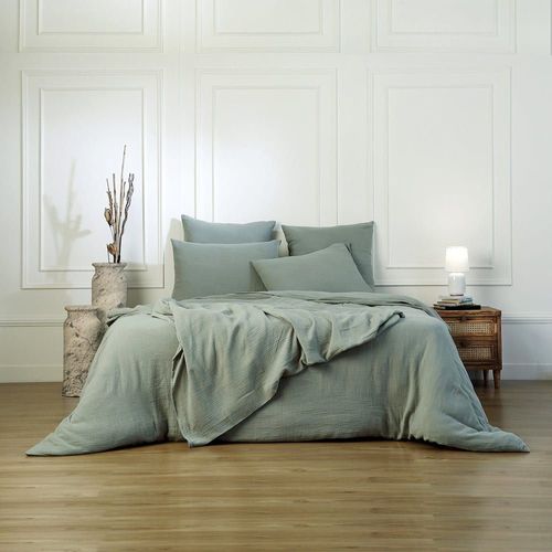 Taie D'oreiller (X2) Gaze De Coton Céladon 65x65
