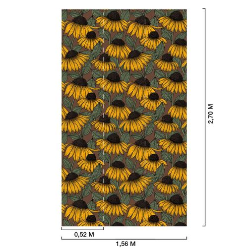Papier peint jardin de tournesols 156x270 cm